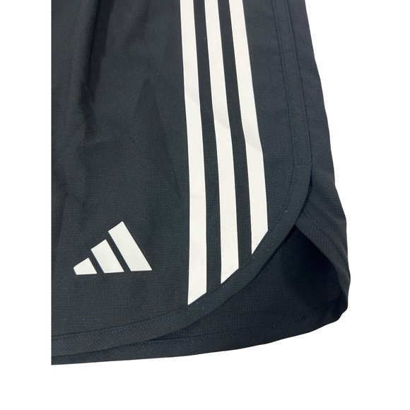 Adidas Men’s Running Shorts Black White Triple Stripes S 9” Back Zip Pocket Logo - Picture 6 of 16